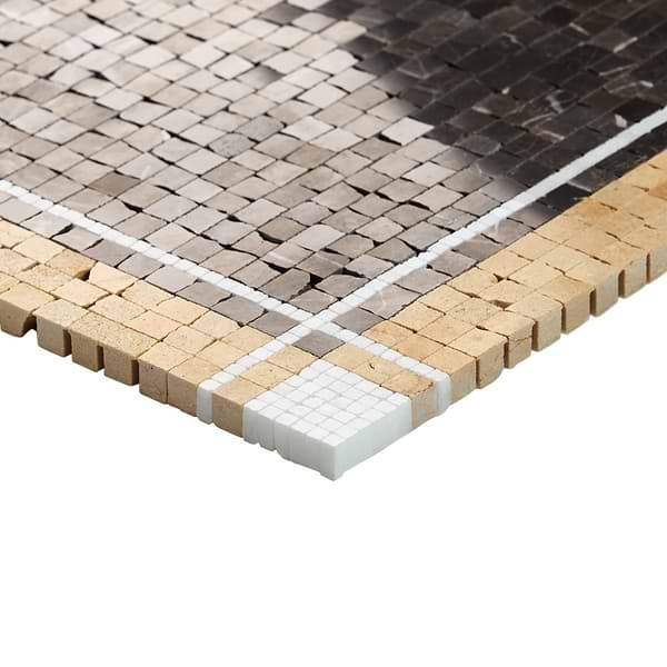 Lattica Saint Laurent Polished Marble Micro Mosaic Tile in Brown, White, View 8, open zoomed image