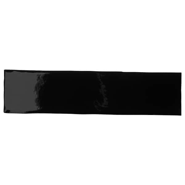 Lancaster Noir Black 3x12 Polished Ceramic Wall Tile
