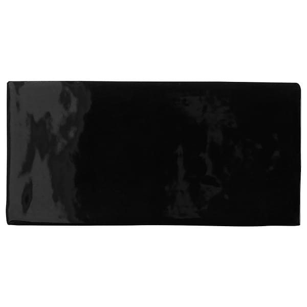 Lancaster Noir Black 3x6 Polished Ceramic Wall Tile