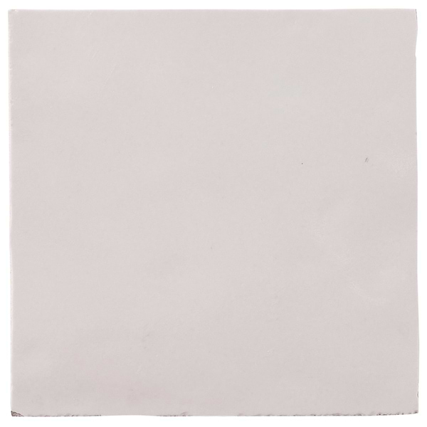 Zelora Cloud White 4x4 Zellige Look Glossy Ceramic Tile