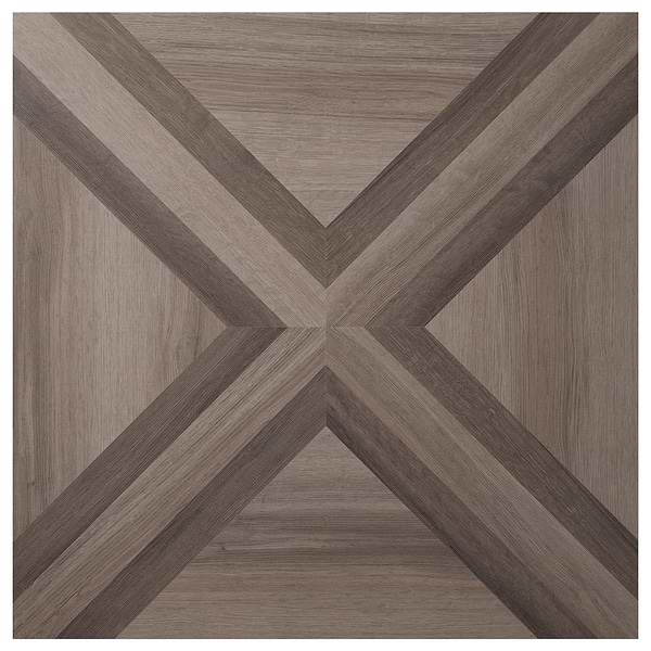 Marsai Modern Parquet Smoked & Dark Oak 32x32 Wood Look Matte Porcelain Tile in Brown, View 8, open zoomed image