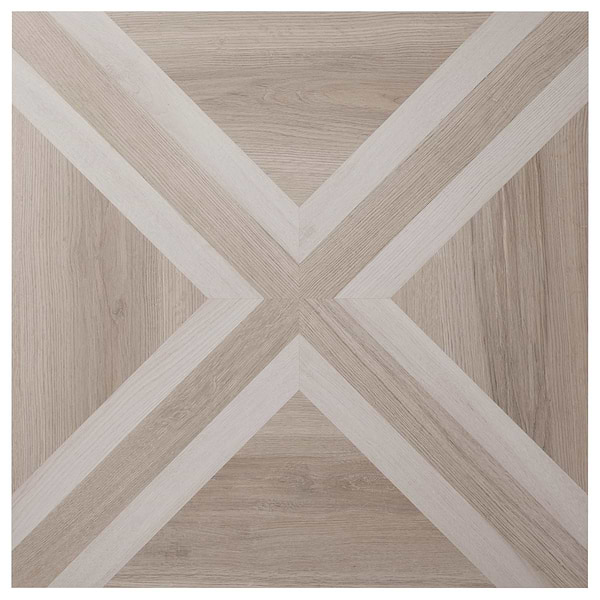 Marsai Modern Parquet Weathered & Light Oak 32x32 Wood Look Matte Porcelain Tile in Brown, View 8, open zoomed image