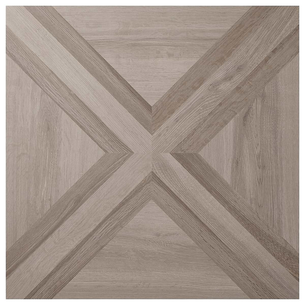 Marsai Modern Parquet Weathered & Medium Oak 32x32 Wood Look Matte Porcelain Tile in Brown, View 8, open zoomed image