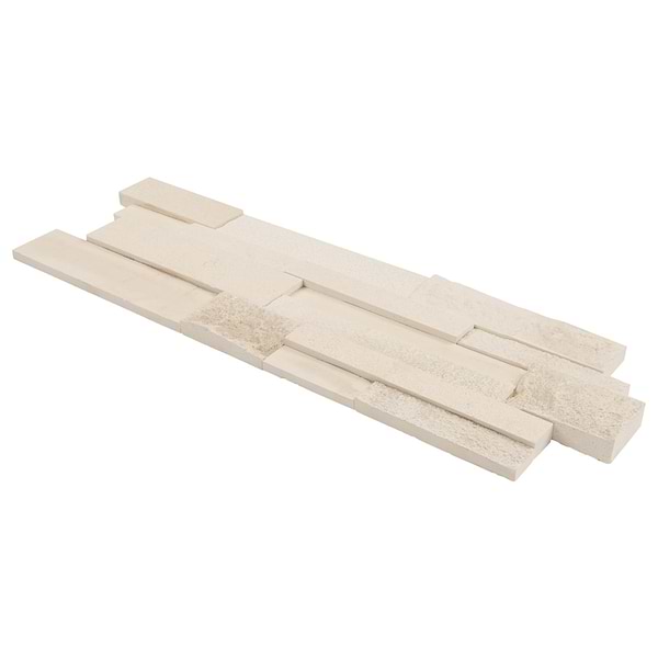 StackStone Ebbor Beige 3D Mixed Finish Limestone Mosaic Tile