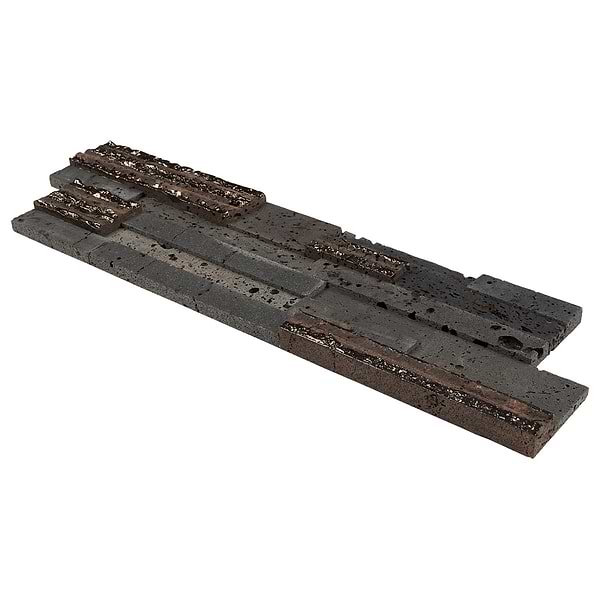 StackStone Steel Gray 3D Mixed Finish Lava Stone Mosaic Tile