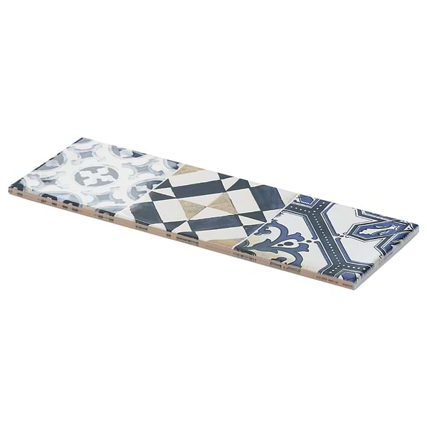 Santa Monica Warm Deco Multicolor 4X12 Polished Ceramic Tile in Multicolored, View 8, open zoomed image