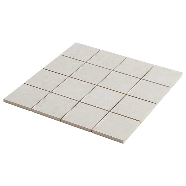 Corretta Bianco White 3x3 Matte Porcelain Mosaic Tile in Warm White, View 8, open zoomed image