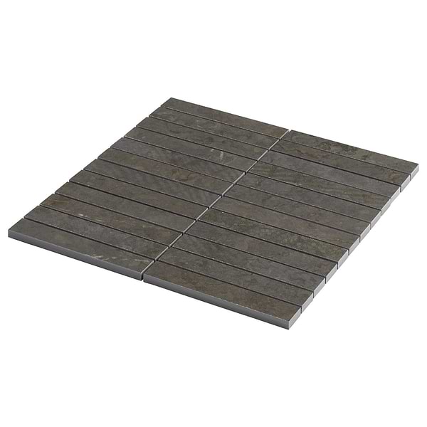 Corretta Deco Mocha Gray 1x6 Stacked Semi-Polished Mosaic Tile, View 8, open zoomed image