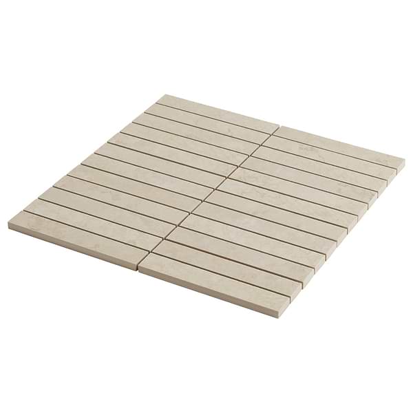 Corretta Deco Sand Beige 1x6 Stacked Semi-Polished Mosaic Tile in Sand, Beige, View 8, open zoomed image