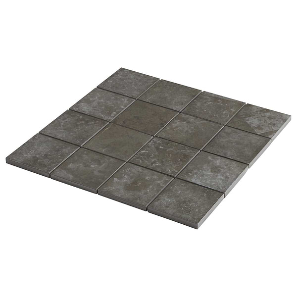 Corretta Mocha Gray 3x3 Matte Porcelain Mosaic Tile, View 8, open zoomed image