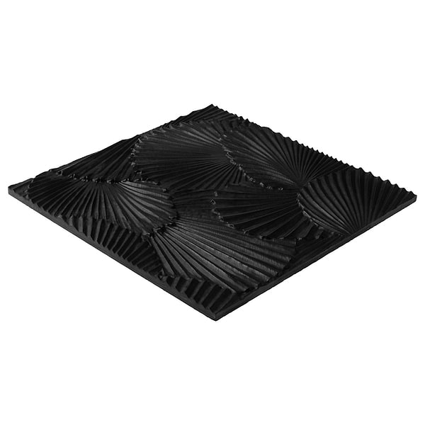 Okeanos Carved Black Jade 16x16 3D Honed Marble Tile