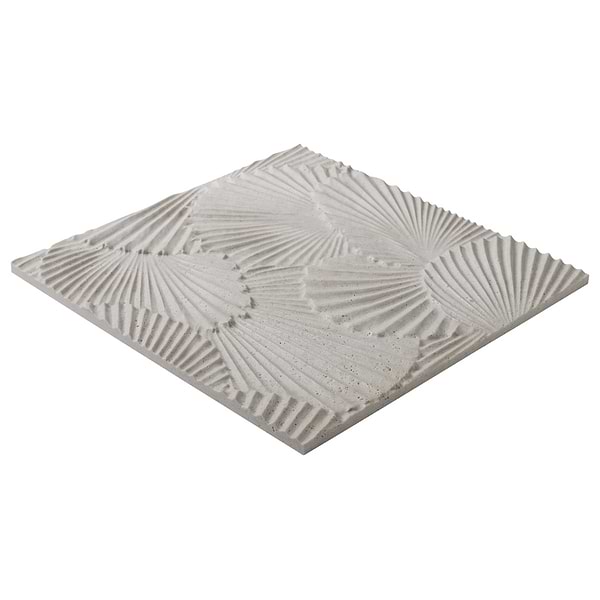 Okeanos Carved Silver Travertine 16x16 3D Honed Tile