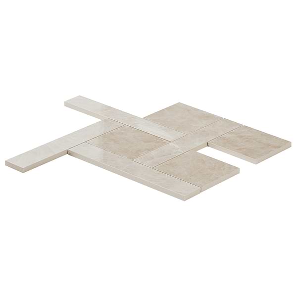 Grand Taj Mahal Cleo Light Beige Polished Porcelain Mosaic Tile in Beige, View 7, open zoomed image
