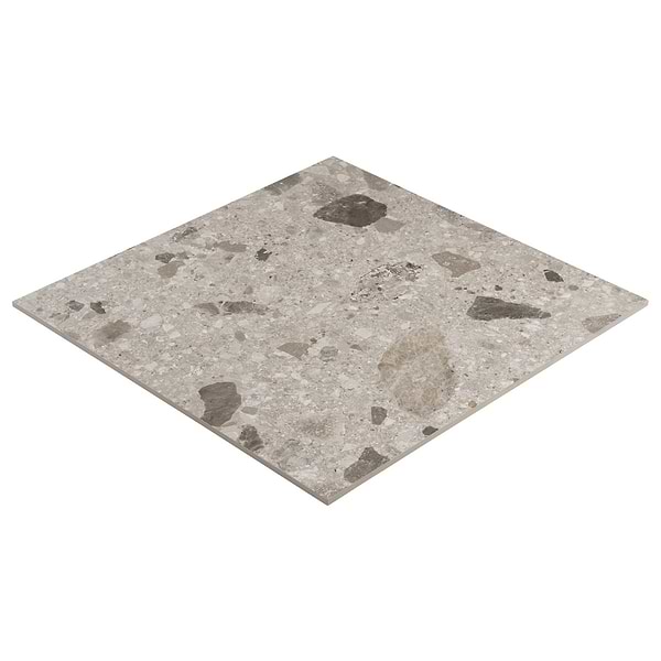 Rizo Pavement Gray 24x24 Terrazzo Look Matte Porcelain Tile