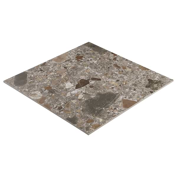 Rizo Fossil Gray 24x24 Terrazzo Look Matte Porcelain Tile