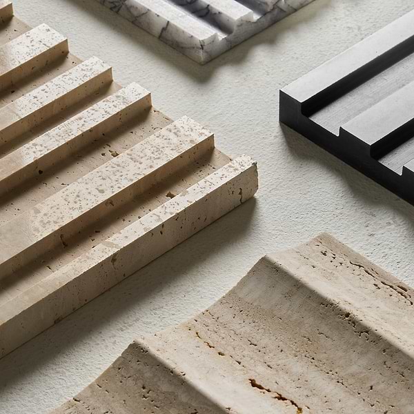 Stonework Fluted Botticino 12x24 3D Honed Marble Tile