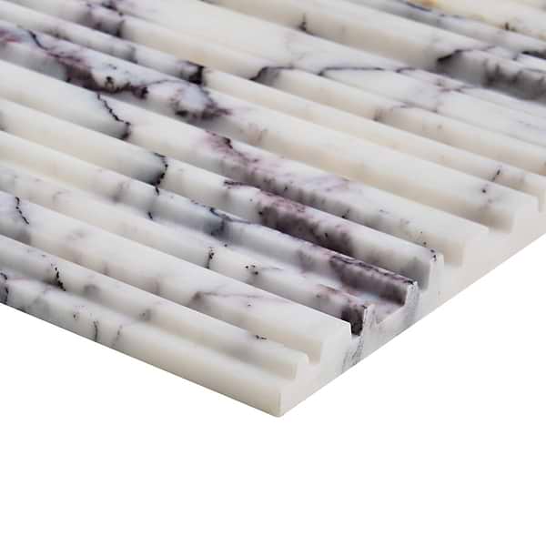 Stonework Stria Lilac 12x24 3D Honed Marble Tile