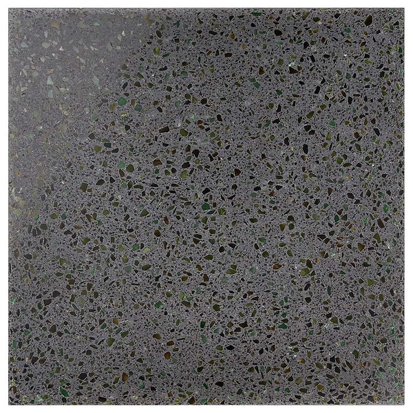 Veritas Terrazzo Sombra Charcoal with Emerald Green 16x16 Polished Terrazzo Tile