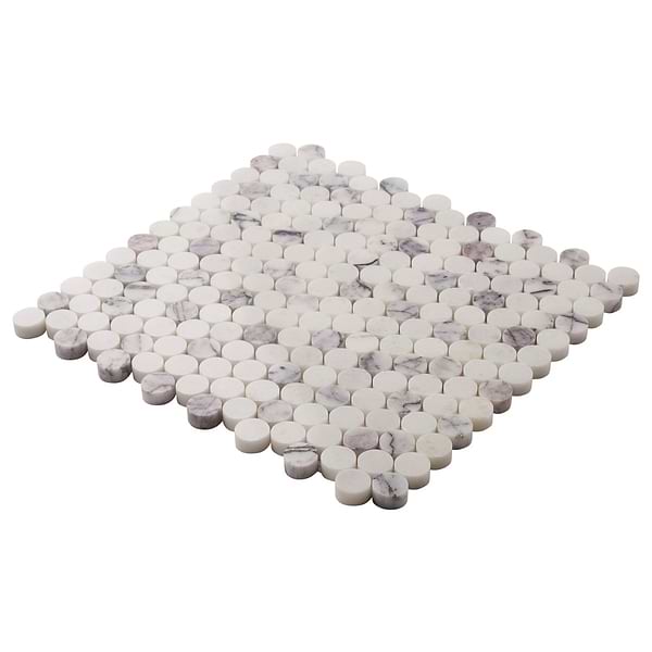 Lilac Premium 1" Penny Round Polished Marble Mosaic Tile