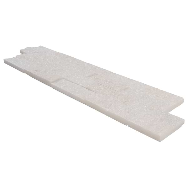 Tenerife Glacial White 6x24 Splitface Marble Stacked Stone Tile
