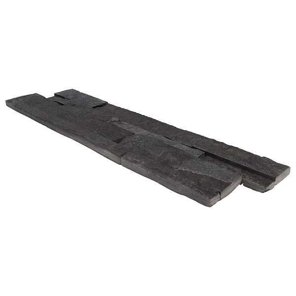 Tenerife Titanium Black 6x24 Splitface Quartzite Stacked Stone Tile