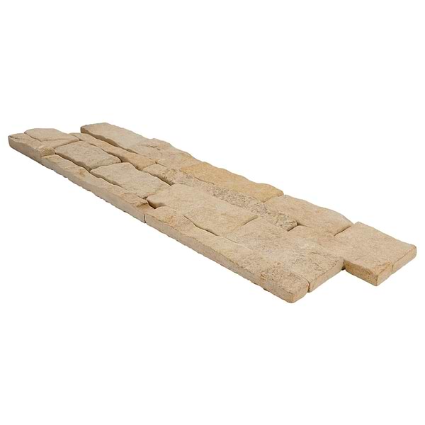 Tenerife French Cremar Beige 6x24 Brokenface Limestone Stacked Stone Tile