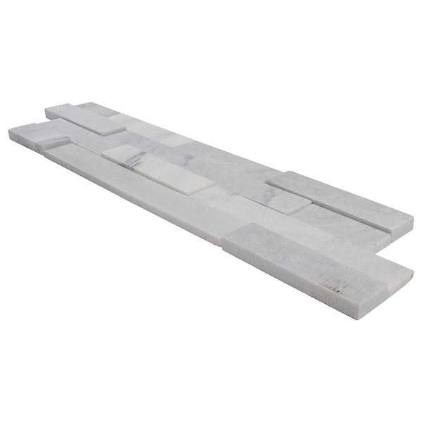 Tenerife Bianco Gris 6x24 Honed Marble Stacked Stone Tile