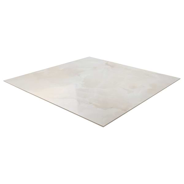 Harmonyx Vanilla White 48x48 Onyx Look Satin Porcelain Tile in Warm White, View 8, open zoomed image