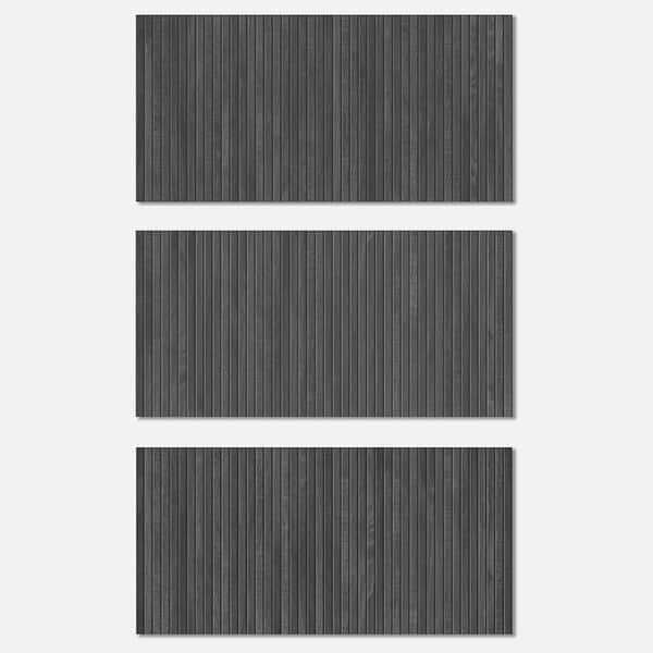 Kenridge Ribbon Black 24x48 Wood Look Fluted Matte Porcelain Tile