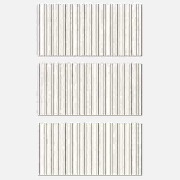 Kenridge Ribbon White 24x48 Wood Look Matte Fluted Porcelain Tile