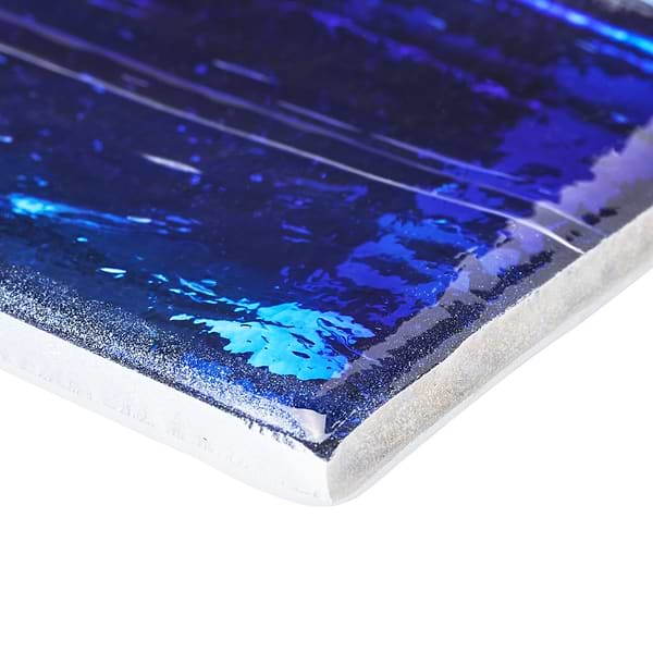 Komorebi Brick Athens Blue 2x12 Polished Glass Subway Tile