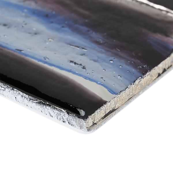 Komorebi Brick Bayou Blue 2x12 Polished Glass Subway Tile