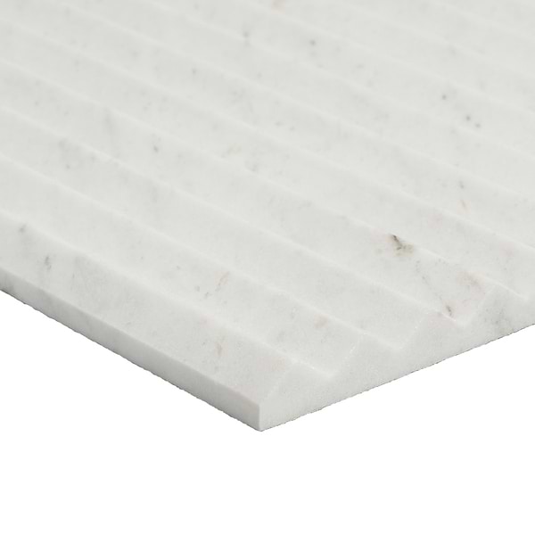 Stonework Peak Alaska White 12x24 3D Satin Marble Tile