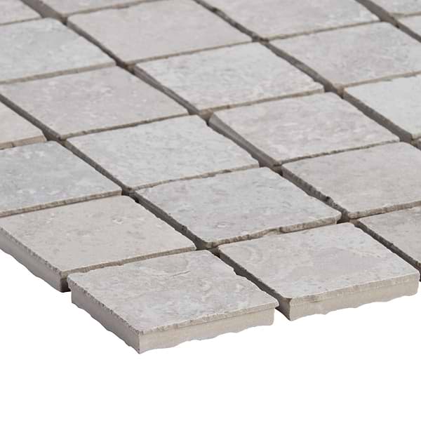 Seville Efeso Gray 2x2 Travertine Look Matte Porcelain Mosaic Tile