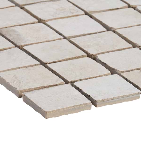 Seville Pergamo Beige 2x2 Travertine Look Matte Porcelain Mosaic Tile
