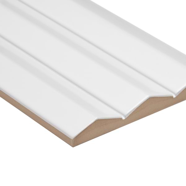 Ponto Bianco White Fluted 5x16 3D Polished Porcelain Tile