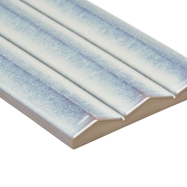 Ponto Iris White Fluted 5x16 3D Polished Porcelain Tile