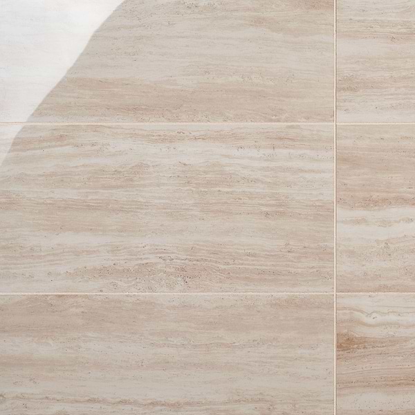 Nashville Beige 12x24 Travertine Look Polished Porcelain Tile