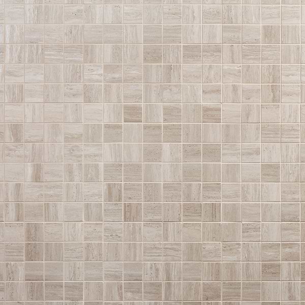 Nashville Taupe Beige Travertine Look 2x2 Matte Porcelain Mosaic Tile