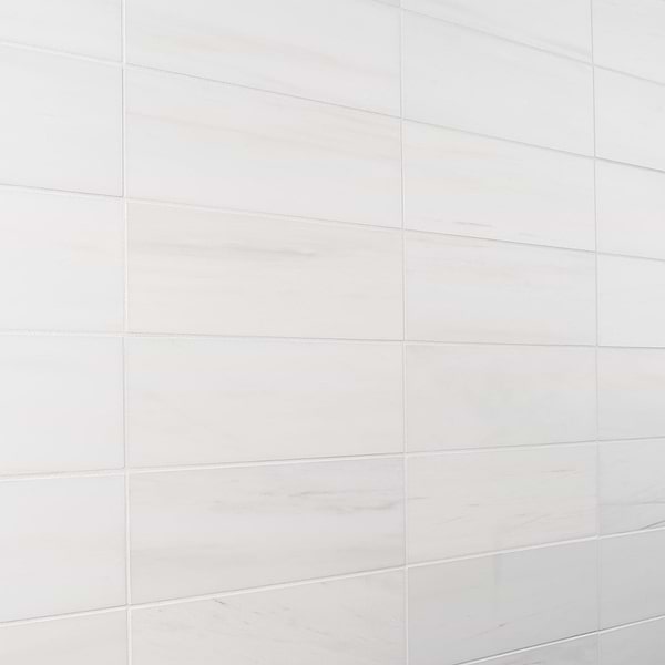 Bianco Dolomite White 4x12 Premium Honed Marble Tile
