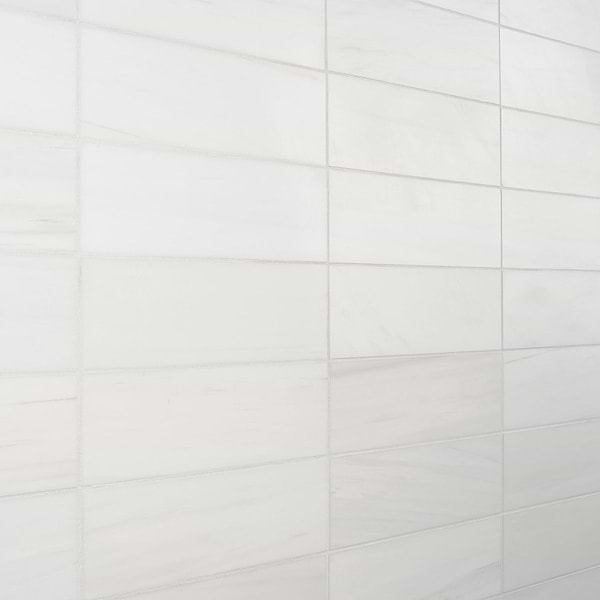 Bianco Dolomite White 4x12 Premium Polished Marble Tile