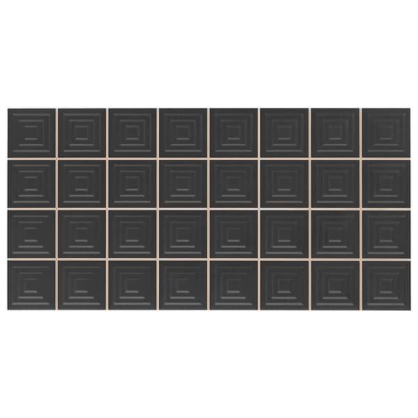 Kinzie Pyramid Charcoal Black 8x16 3D Matte Ceramic Tile