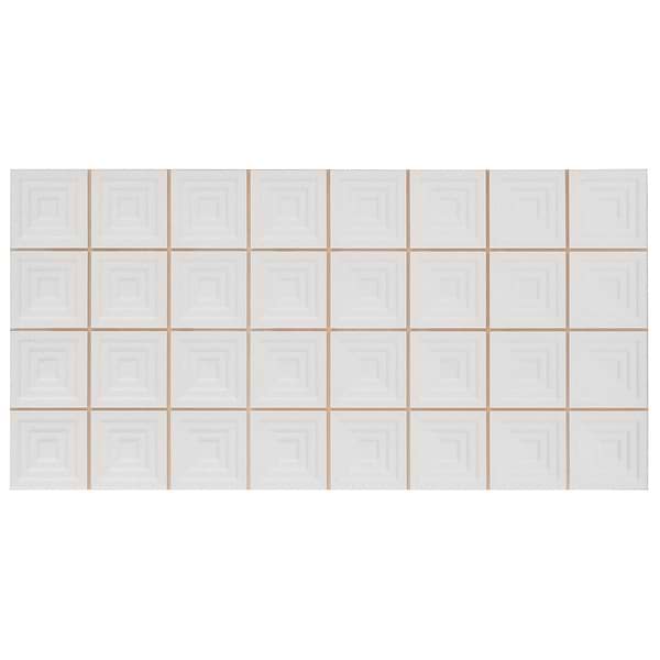 Kinzie Pyramid White 8x16 3D Matte Ceramic Tile