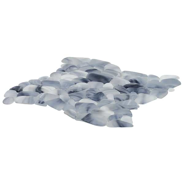 Riverglass Blue Frosted Glass Mosaic Tile 