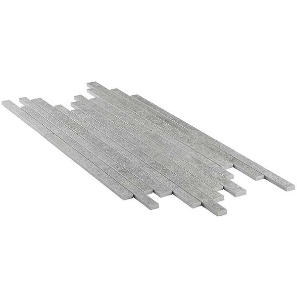 Acadia Thin Strip Slate Gray Quartz Look Matte Porcelain Mosaic Tile