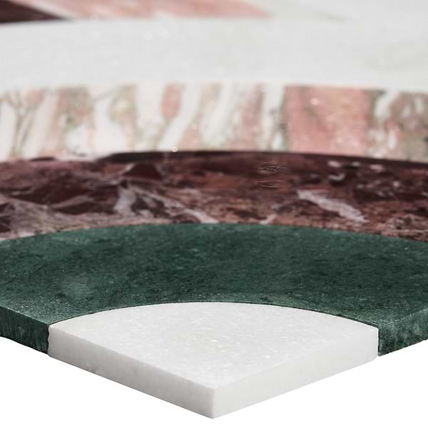 Elizabeth Sutton Arc Semi-Circle Passion Multicolor 12x12 Polished Marble Mosaic Tile