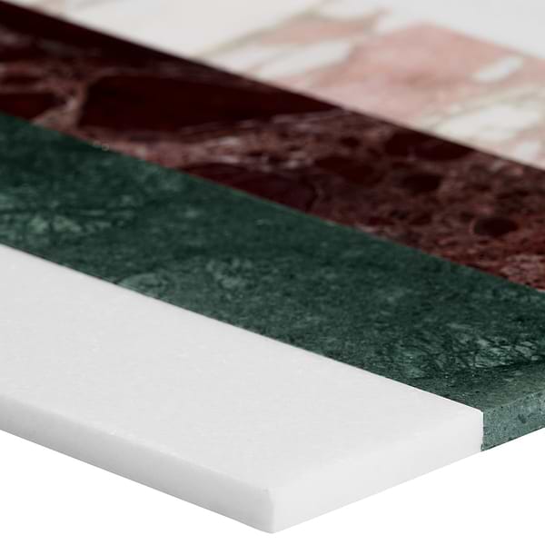 Elizabeth Sutton Arc Weave Passion Multicolor 12x12 Polished Marble Mosaic Tile