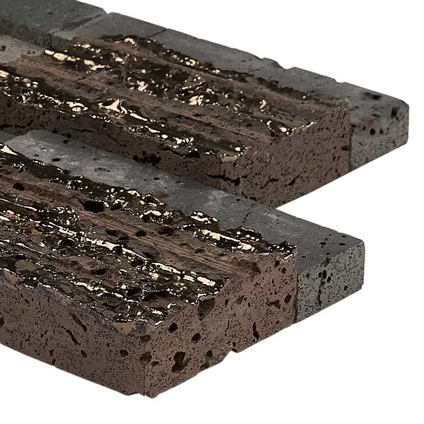 StackStone Steel Gray 3D Mixed Finish Lava Stone Mosaic Tile