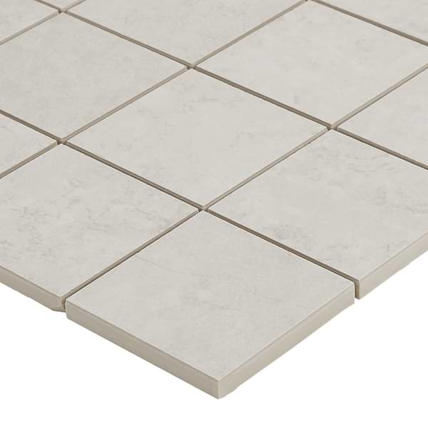 Corretta Bianco White 3x3 Matte Porcelain Mosaic Tile in Warm White, View 9, open zoomed image