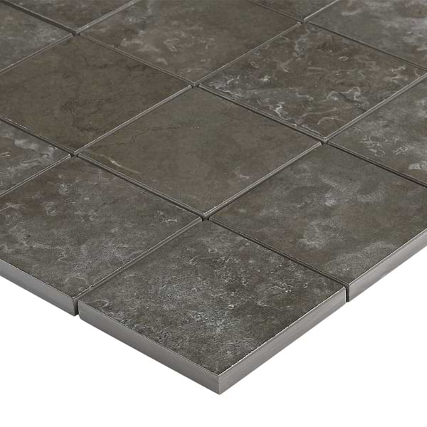Corretta Mocha Gray 3x3 Matte Porcelain Mosaic Tile, View 9, open zoomed image